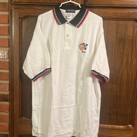 Gulf racing polo short sleeve shirt , water bottle, can cozy, sticker. - Picture 2 of 4